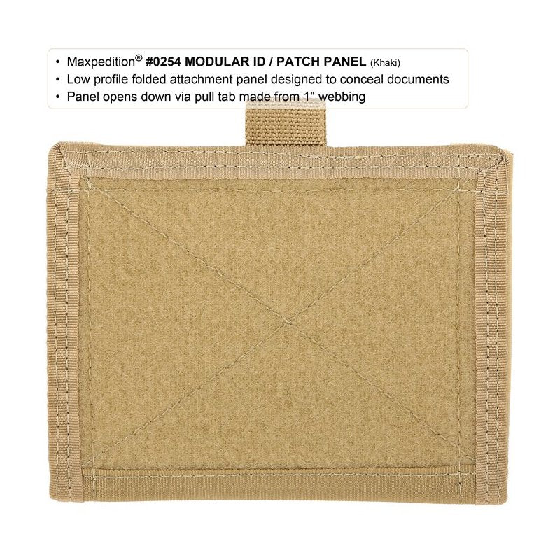MAXPEDITION MODULAR ID/PATCH PANEL - KHAKI