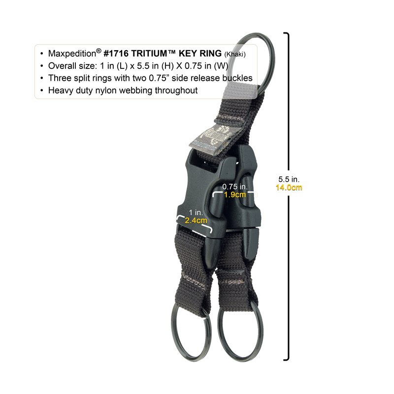 MAXPEDITION TRITIUM KEY RING - BLACK