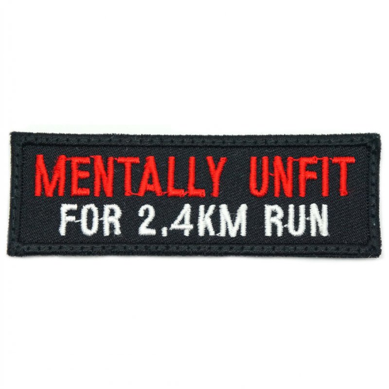 MENTALLY UNFIT PATCH - BLACK RED - Hock Gift Shop | Army Online Store in Singapore