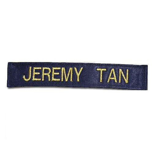 NAVY COVERALL NAME TAG - 1 PIECE (WITH VELCRO BACKING)