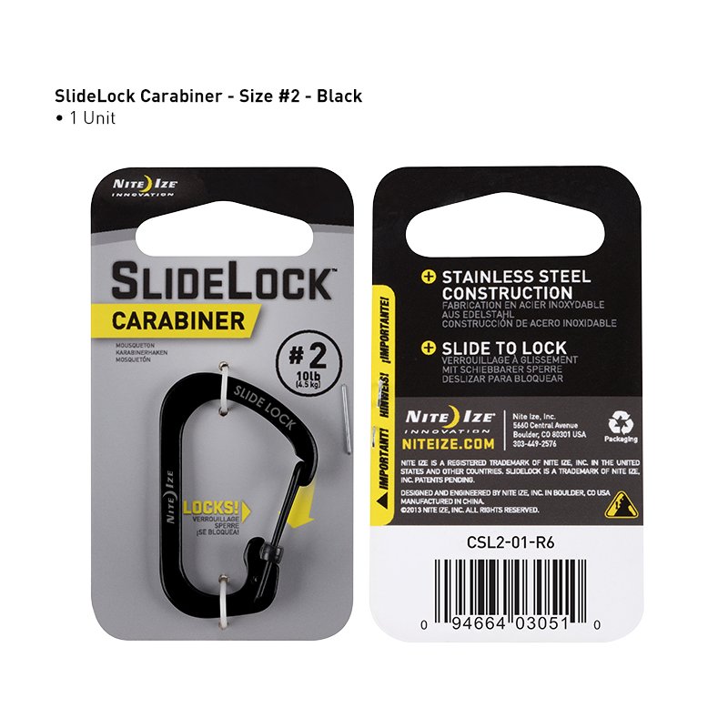 NITEIZE CARABINER SLIDE LOCK SIZE 2 - BLACK