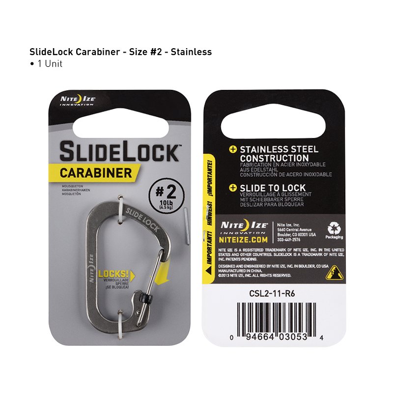 NITEIZE CARABINER SLIDE LOCK SIZE 2 - SILVER