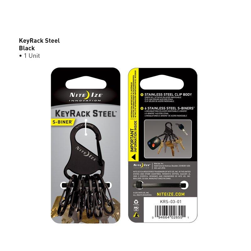 NITEIZE S-BINER KEYRACK STEEL - BLACK