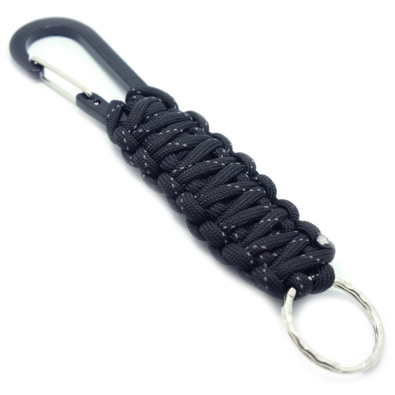 PARACORD KEYCHAIN WITH CARABINER - BLACK REFLECTIVE - Hock Gift Shop | Army Online Store in Singapore