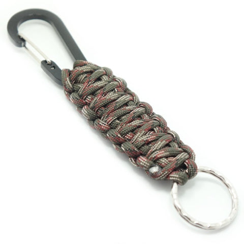 PARACORD KEYCHAIN WITH CARABINER - WOODLAND CAMO - Hock Gift Shop | Army Online Store in Singapore