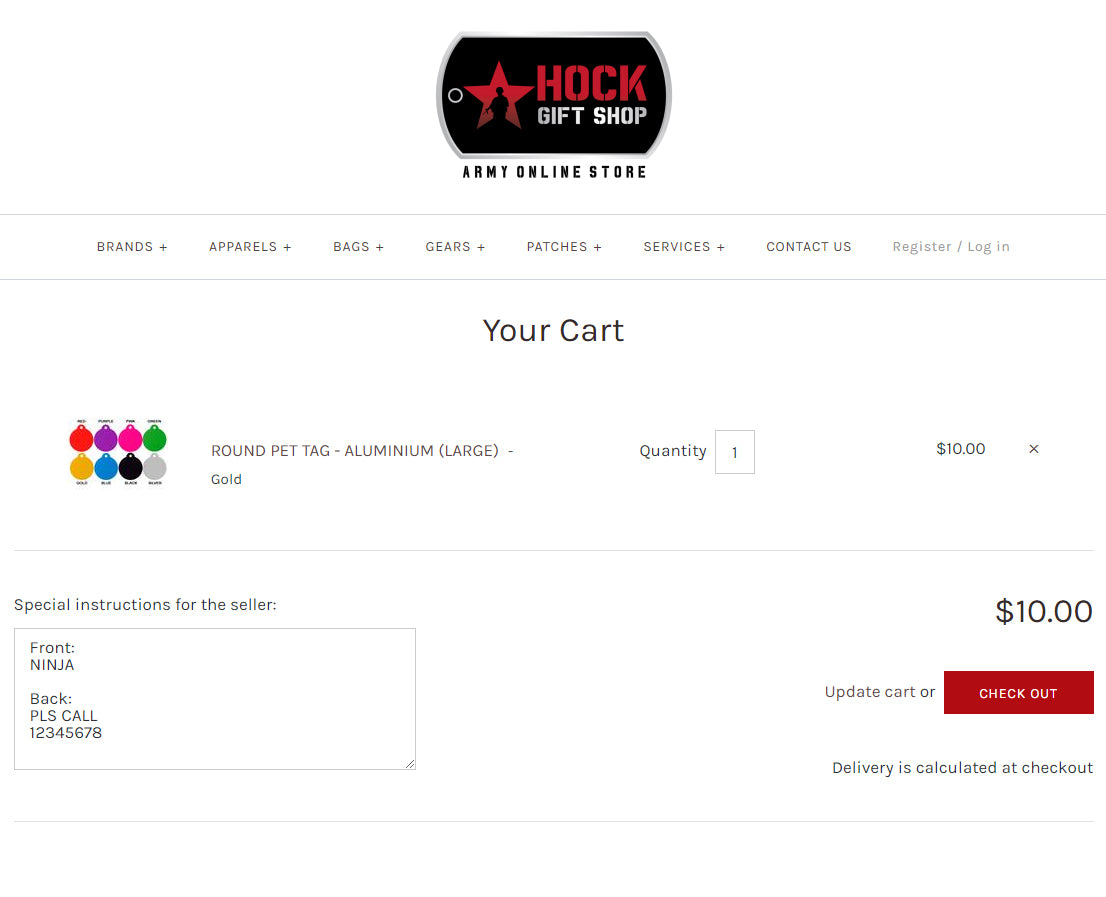 ROUND TAG WITH CRYSTALS - Hock Gift Shop | Army Online Store in Singapore