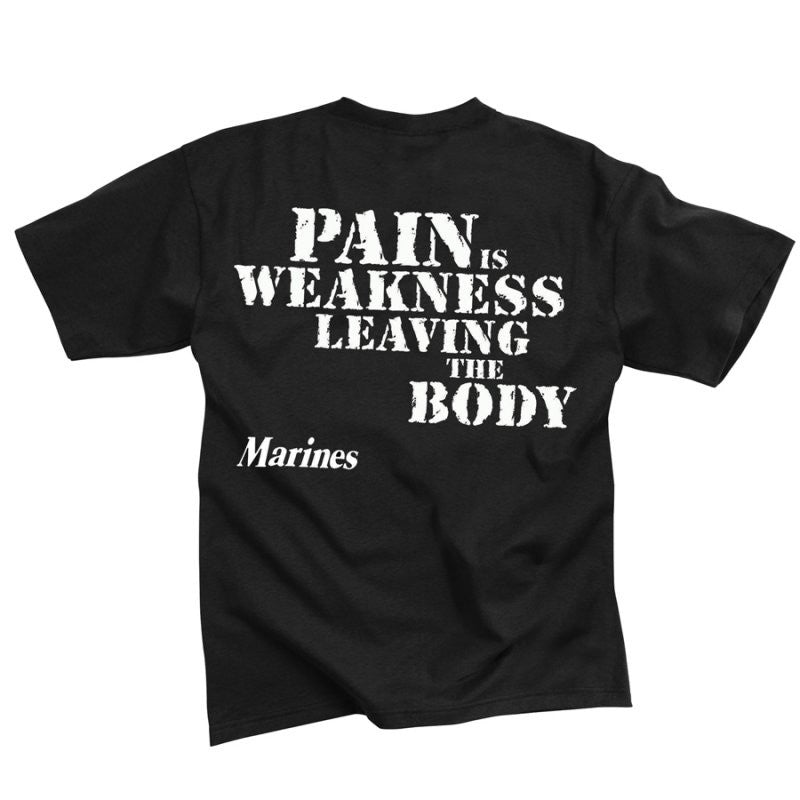 ROTHCO PAIN IS WEAKNESS T-SHIRT - BLACK - Hock Gift Shop | Army Online Store in Singapore