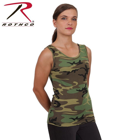 ROTHCO WOMENS BASIC STRETCH TANK TOP - WOODLAND CAMO - Hock Gift Shop | Army Online Store in Singapore