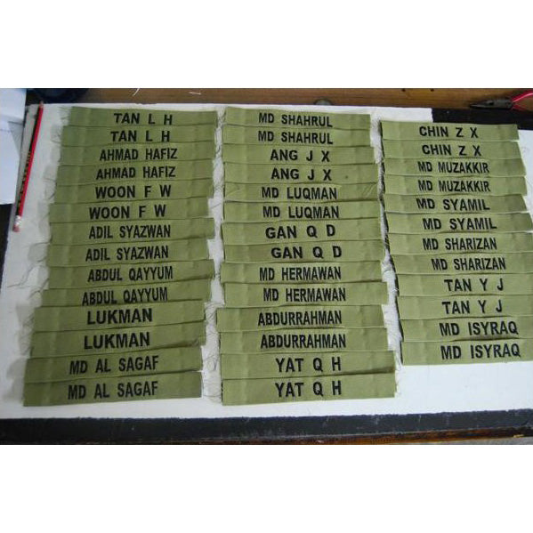 SAF NUMBER 4 NAME TAG EMBROIDERY (3PCS) - Hock Gift Shop | Army Online Store in Singapore