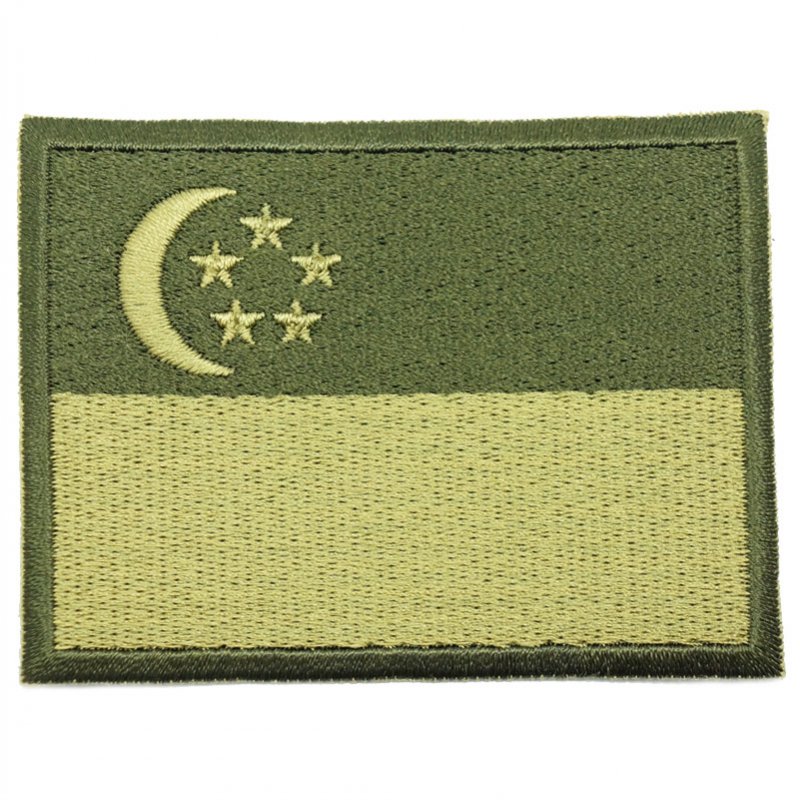 SINGAPORE FLAG - GREEN BORDER (LARGE) - Hock Gift Shop | Army Online Store in Singapore