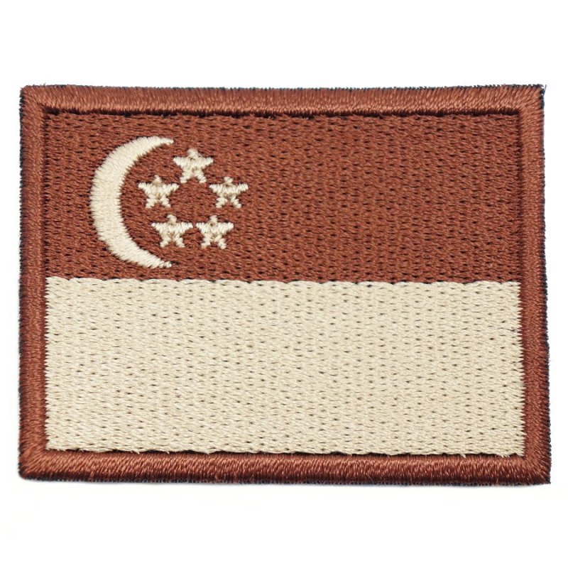 SINGAPORE FLAG - BROWN BORDER (MEDIUM) - Hock Gift Shop | Army Online Store in Singapore