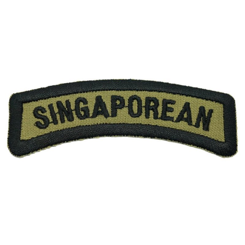 SINGAPOREAN TAB - OLIVE GREEN WITH BLACK WORDS - Hock Gift Shop | Army Online Store in Singapore