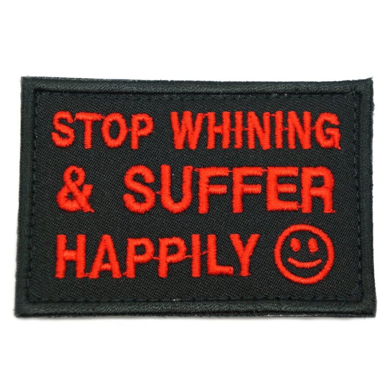 STOP WHINING PATCH - BLACK RED