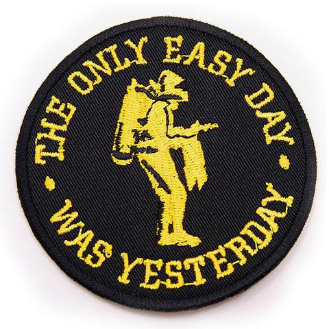 THE ONLY EASY DAY WAS YESTERDAY PATCH - BLACK WITH YELLOW - Hock Gift Shop | Army Online Store in Singapore