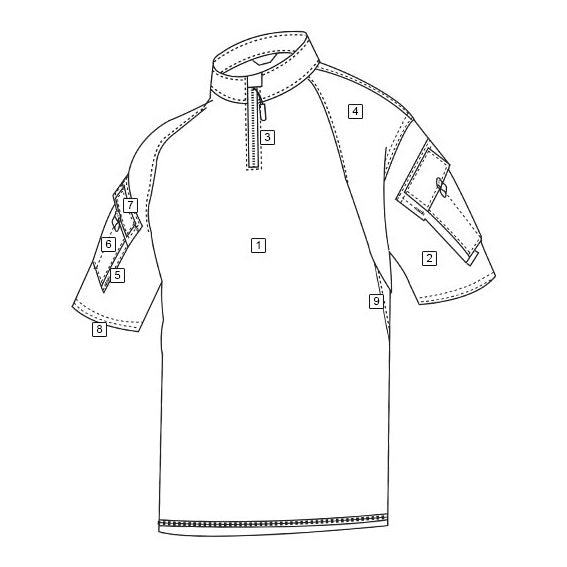 TRU-SPEC T.R.U. SHORT SLEEVE 1/4 ZIP COMBAT SHIRT - OD GREEN