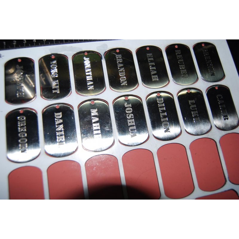 US MILITARY DOG TAG ENGRAVING (STENCIL FONT)