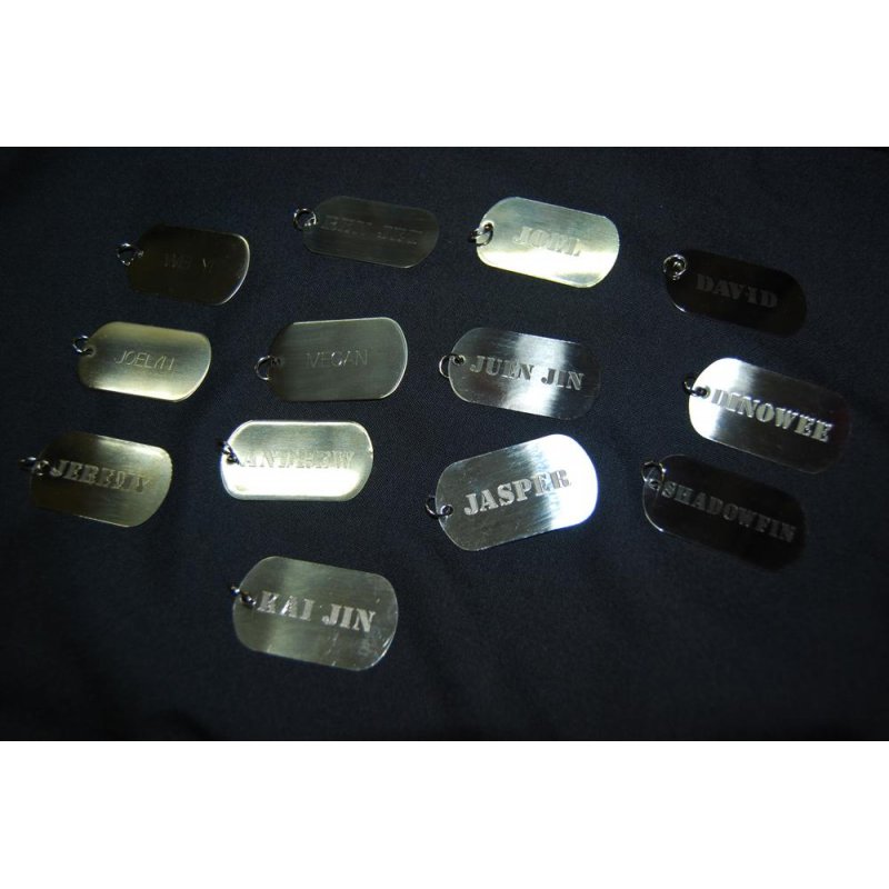 US MILITARY DOG TAG ENGRAVING (STENCIL FONT)