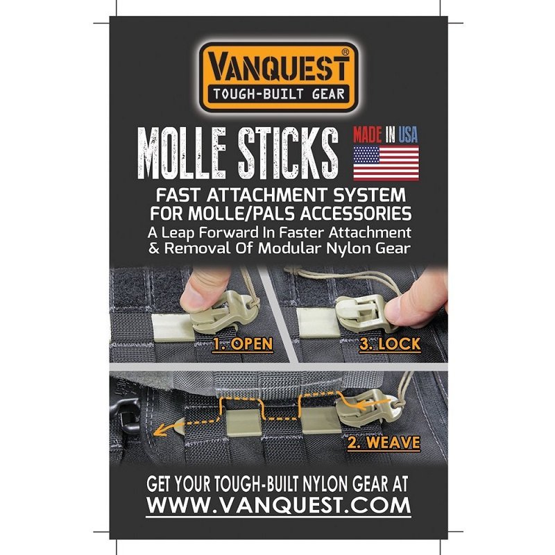 VANQUEST 5" MOLLE STICKS STIX 4 PACK - COYOTE