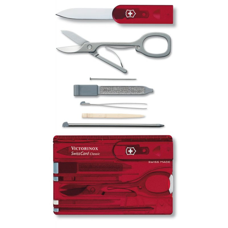 VICTORINOX SWISSCARD CLASSIC - RED TRANSLUCENT - Hock Gift Shop | Army Online Store in Singapore