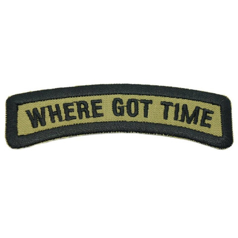 WHERE GOT TIME TAB - OLIVE GREEN WITH BLACK WORD - Hock Gift Shop | Army Online Store in Singapore